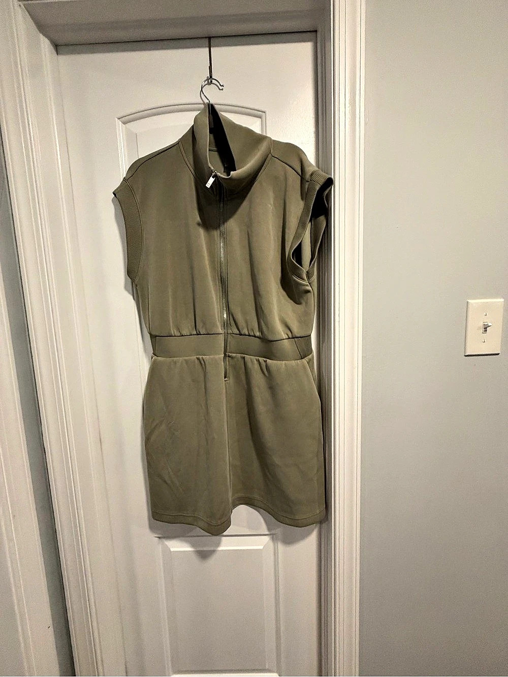 Calia Women's Sandwash 1/4 Zip Dress Mini Dress Green XL